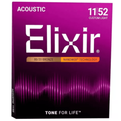 Encordoamento para Violão Aço Elixir Nanoweb Custom Light .011 Ref. 3211