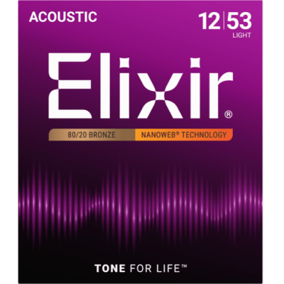 Encordoamento para Violão Aço Elixir Nanoweb Light .012 