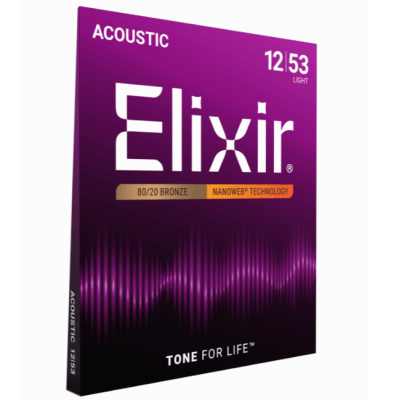Encordoamento para Violão Aço Elixir Nanoweb Light .012 Ref. 3212