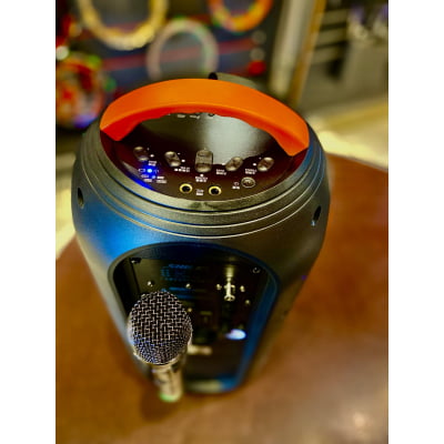 Caixa Acústica Ativa SHILE c/bateria 2x08" + Microfone sem fio SL-2019