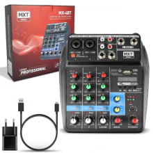 Interface e Mixer com Phantom Power e Bluetooth MX-4BT