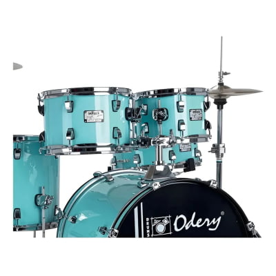 Bateria ODERY 5 peças c/banco Bumbo 18" in Rock IR-180 - COR: Surf Green ( Pratos não incluso ) 