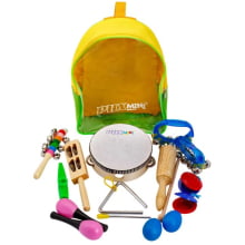 KIT Bandinha  Com  10 Instrumentos  Infantil Com Mochila TZ10-1 PHX 