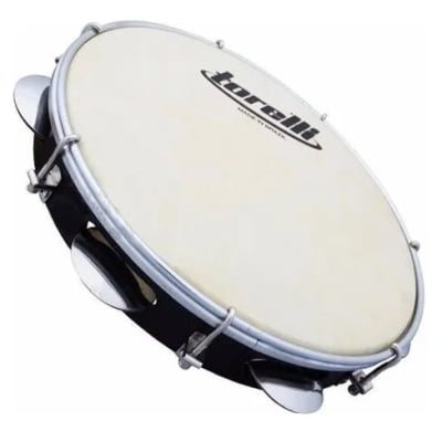 Pandeiro de 10" TORELLI Pele Animal Injetado TP-300 - COR: Preto 