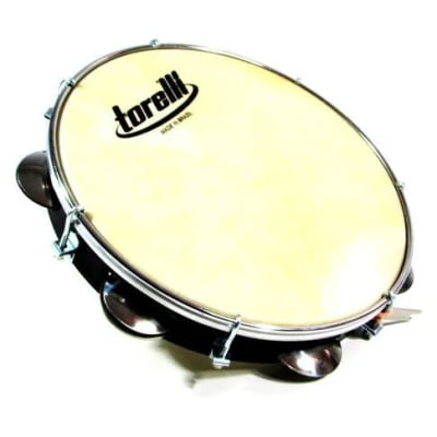 Pandeiro de 10" TORELLI Pele Animal Injetado TP-300 - COR: Preto 