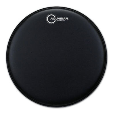 Pele para Tom / Surdo Aquarian 16" Response 2 Texture Coated Black TCRSP216BK – Filme Duplo Porosa Preta