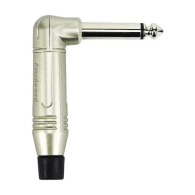 Conector Plug P10 Macho Mono 90° L Amphenol ACPM-RN – Níquel Acetinado