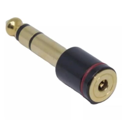 Plug Adaptador P-2 × P-10 Stereo Metal PRETO ref.101.2.96