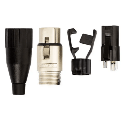 Conector XLR Fêmea de Linha Amphenol AC3F – Metal Prata