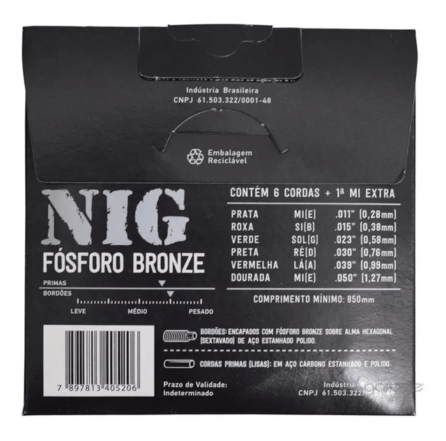 Enc. para Violão Aço 011/050 NIG Bronze N-511