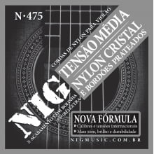 Encordoamento p/ Violão Nylon   Tensão Média NIG N-475 (C/bolinha)