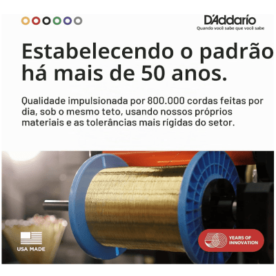 Encordoamento Violão Aço D'Addario Phosphor Bronze EJ15 Extra Light 010-047