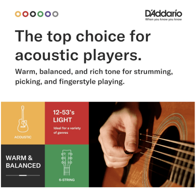 Encordoamento Violão Aço D'Addario Phosphor Bronze EJ15 Extra Light 010-047