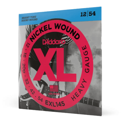 Encordoamento Guitarra D'Addario EXL145 Nickel Wound Heavy 012-054 3ª Corda Encapada