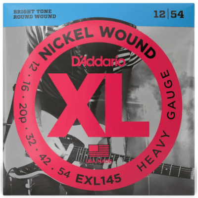 Encordoamento Guitarra D'Addario EXL145 Nickel Wound Heavy 012-054 3ª Corda Encapada