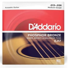 Encordamento  para Violão Aço 013 D'ADDÁRIO Phosphor/Bronze EJ-17