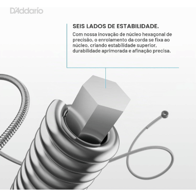 Encordoamento Baixo 5 Cordas D'Addario EXL170-5 XL Nickel Wound 045-130