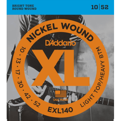 Encordoamento Guitarra D'Addario EXL140 XL Nickel Wound Light Top Heavy Bottom 010-052