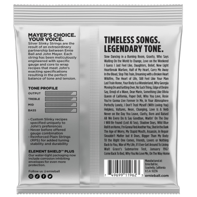 Encordoamento Guitarra Ernie Ball 2218 John Mayer Silver Slinky 0105-047