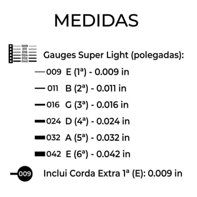 Encordoamento Guitarra D'Addario EXL120 XL Nickel Wound Super Light 009-042