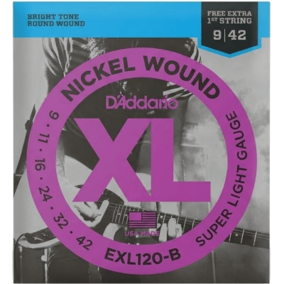 Encordoamento Guitarra D'Addario EXL120 XL Nickel Wound Super Light 009-042 Encordoamento Guitarra D'Addario EXL120 XL Nickel Wound Super Light 009-042