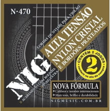 Encordoamento p/ Violão Nylon  Tensão Alta NIG N-470 (C/bolinha)  PACK COM 2 JOGOS 