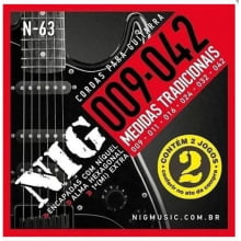 Encordoamento para Guitarra 009 NIG Traditional N-63  Pack com 2 Jogos 