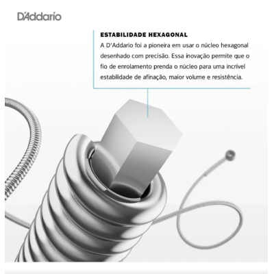 Encordoamento Guitarra 7 Cordas D'Addario EXL110-7 Nickel Wound 010-059