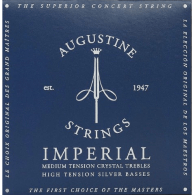 Encordoamento Violão Nylon Augustine Imperial Blue Primas Média Bordões Alta Tensão Encordoamento Violão Nylon Augustine Imperial Blue Primas Média Bordões Alta Tensão