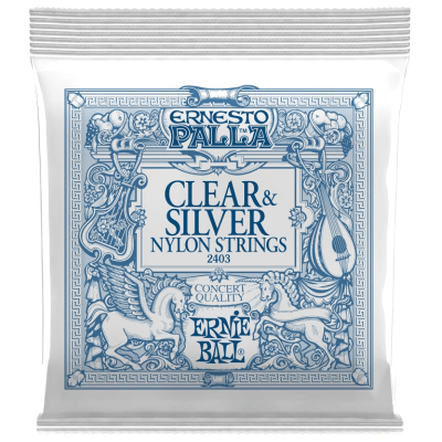 Encordoamento Violão Nylon Ernie Ball 2403 Ernesto Palla Clear Silver Tensão Média 028-042