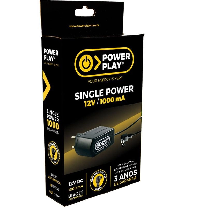 Fonte POWER PLAY para Pedal(01) 12V/1000mA Single Power