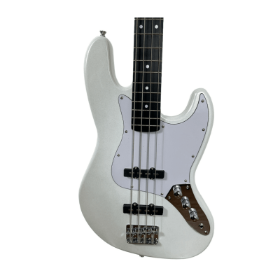 Contra Baixo 4 cordas Malibu Jazz Bass JB-1 - COR: WH(Branco), ESCUDO: Branco 
