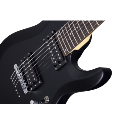 Guitarra Schecter C-7 Deluxe Satin Black 7 Cordas #437 Idn
