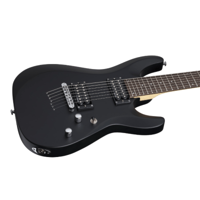 Guitarra Schecter C-7 Deluxe Satin Black 7 Cordas #437 Idn