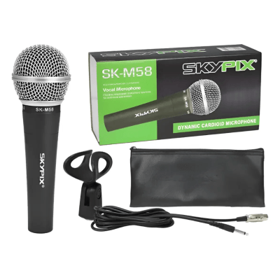 Microfone Dinâmico Vocal Skypix M-58 com Cabo Microfone Dinâmico Vocal Skypix M-58 com Cabo