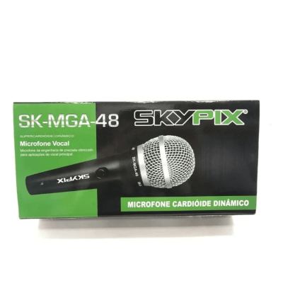 Microfone Dinâmico Vocal Skypix SK-MGA48 com Cabo