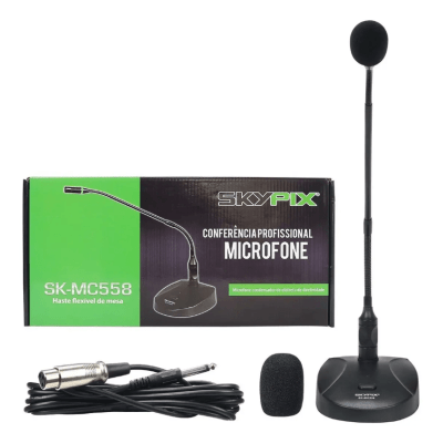 Microfone Gooseneck com Fio Skypix SK-MC558 de Mesa Microfone Gooseneck com Fio Skypix SK-MC558 de Mesa