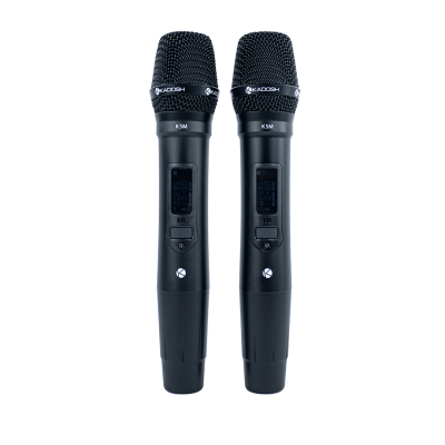 Microfone Kadosh UHF(100freq) de Mão + Mão com bateria recarregável K-502M 