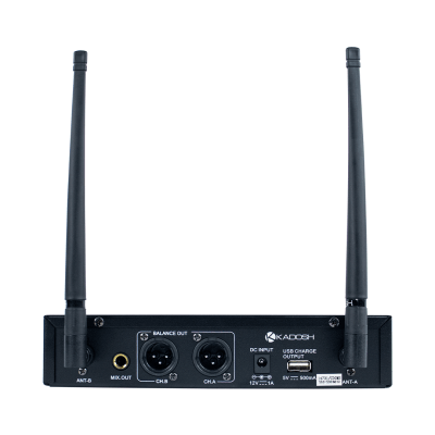 Microfone Kadosh UHF(100freq) de Mão + Mão com bateria recarregável K-502M 