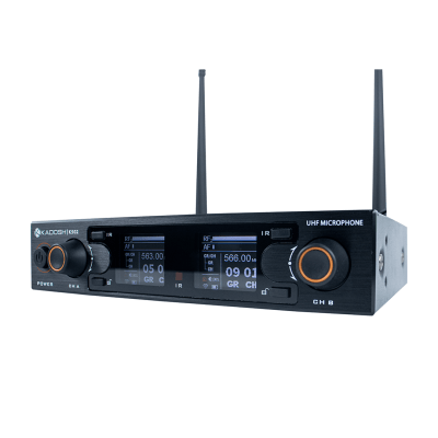 Microfone Kadosh UHF(100freq) de Mão + Mão com bateria recarregável K-502M 