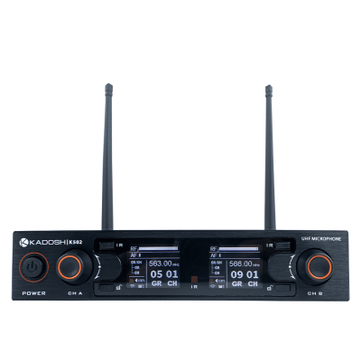 Microfone Kadosh UHF(100freq) de Mão + Mão com bateria recarregável K-502M 