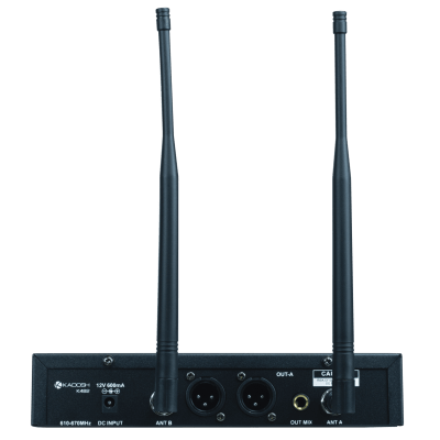 Microfone Kadosh UHF(200 freq) de Mão + Mão c/bateria recarregável K-492MREC 