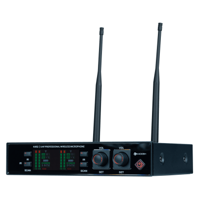 Microfone Kadosh UHF(200 freq) de Mão + Mão c/bateria recarregável K-492MREC 