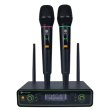 Microfone Kadosh UHF(200 freq) de Mão + Mão com bateria recarregável K-422M