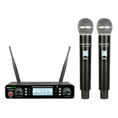 Microfone Sem Fio Duplo Skypix Pro 420 UHF Microfone Sem Fio Duplo Skypix Pro 420 UHF