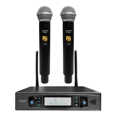 Microfone Sem Fio Duplo Skypix SK-M58D UHF Microfone Sem Fio Duplo Skypix SK-M58D UHF
