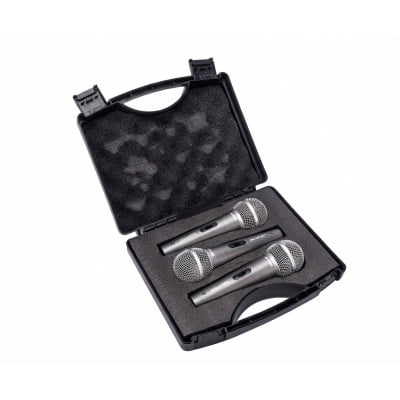 Kit de Microfones Dinâmicos Skypix SK-PMS3 com 3 Unidades e Maleta